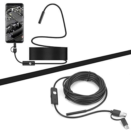 USB Endosecope, 3 in 1 Endoscope 5.5mm Lens Borescope Inspection Camera with 6 Adjustable LED 5M Cable Scope Camera IP67 for Android/XP/W7/W8/VISTA/W10