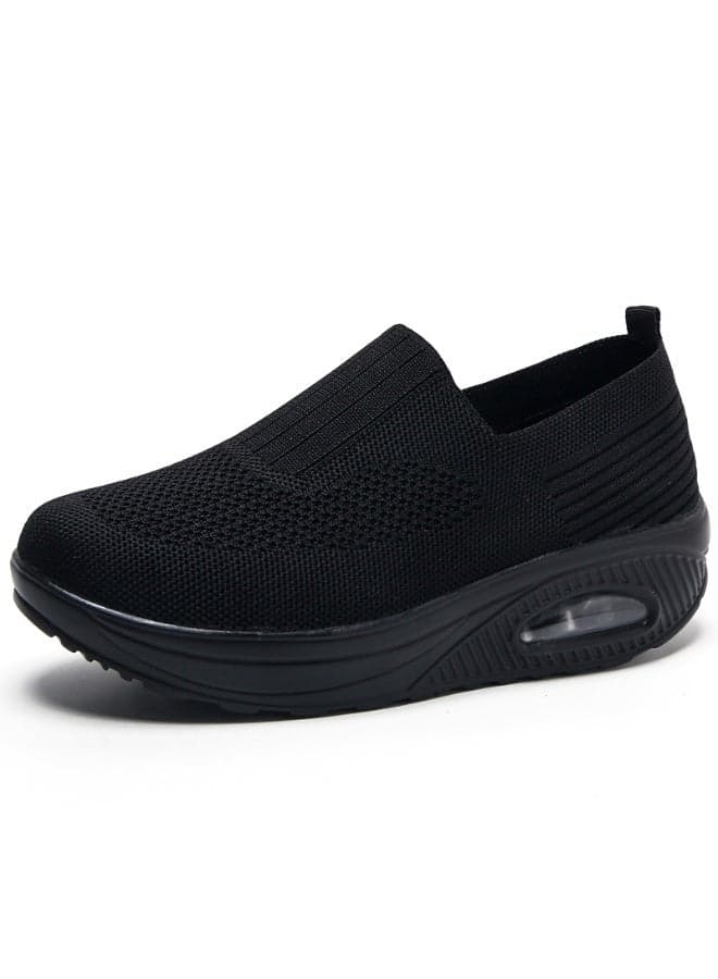 Women Mary Jane Sneakers Platform Sneakers Air Cushion Slip-on Walking Shoes Orthopedic Diabetic Walking Wedge Sneaker Ladies Toning Rocker Shoes