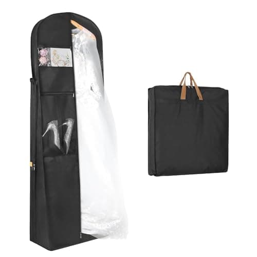 Zilink 72 Wedding Dress Garment Bag Dress Bags for Gowns Bridal Dress Travel Bag with 12Gusseted and Accessory Pockets for Wedding Dress Puffy Gowns Upgraded Version