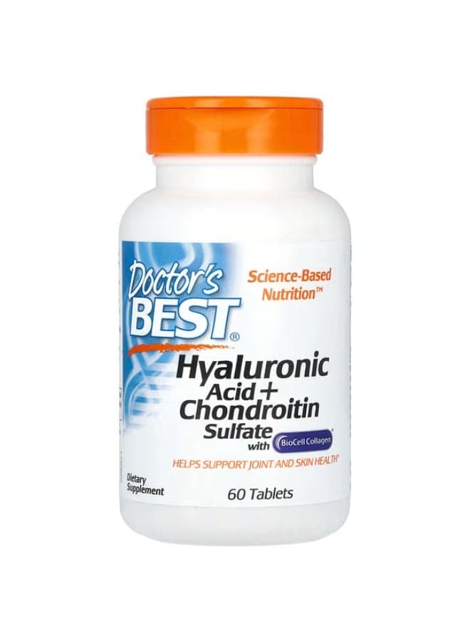 Doctor's Best, Hyaluronic Acid + Chondroitin Sulfate with BioCell Collagen, 60 Tablets