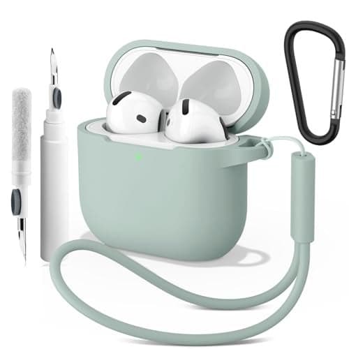 Meliya Case for AirPods 4 (2024), Wireless Charging, Powerful Drop Protection, Tough Magnetic Cover with Cleaning Pen for Apple AirPods 4th Generation- Cyan