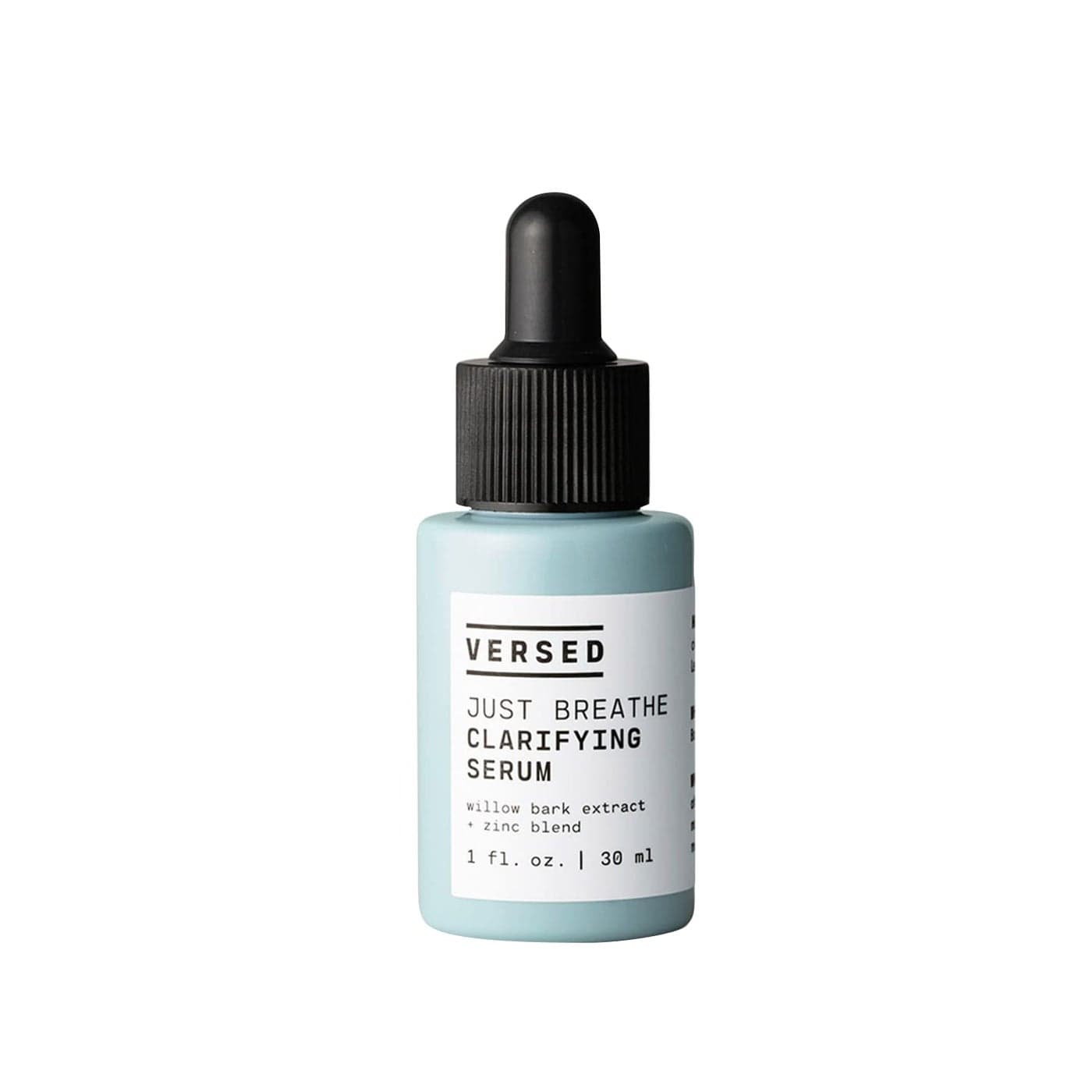 Versed Just Breathe Clarifying Facial Serum Blend of Antioxidants Niacinamide White Willow and Zinc Helps Reduce Blemishes Decongest Pores and Soothe Redness Vegan Acne Serum 1 fl oz