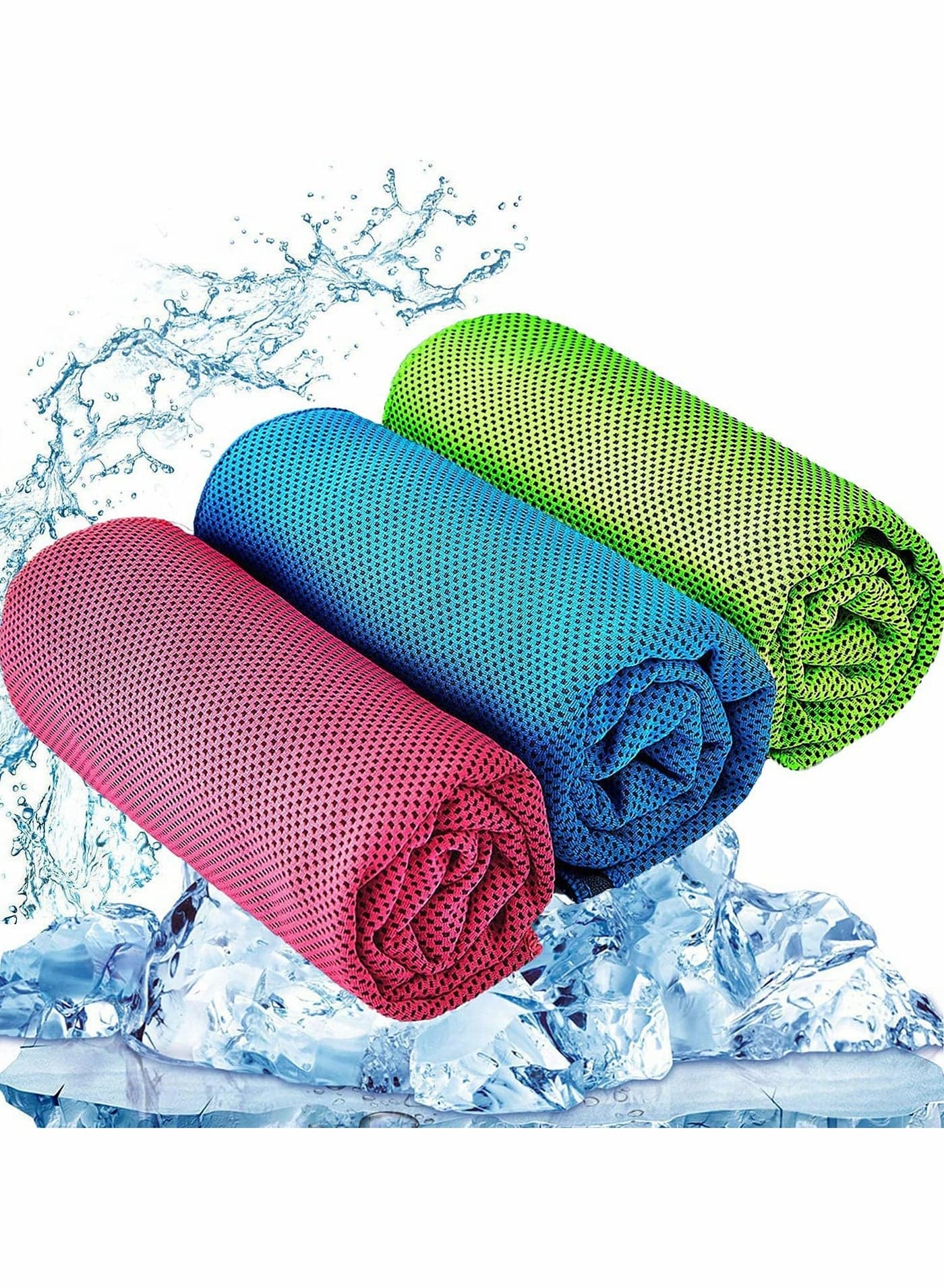 Cooling Towel Set of Three Microfiber Towels for Instant Cooling Relief 35x12 Inches