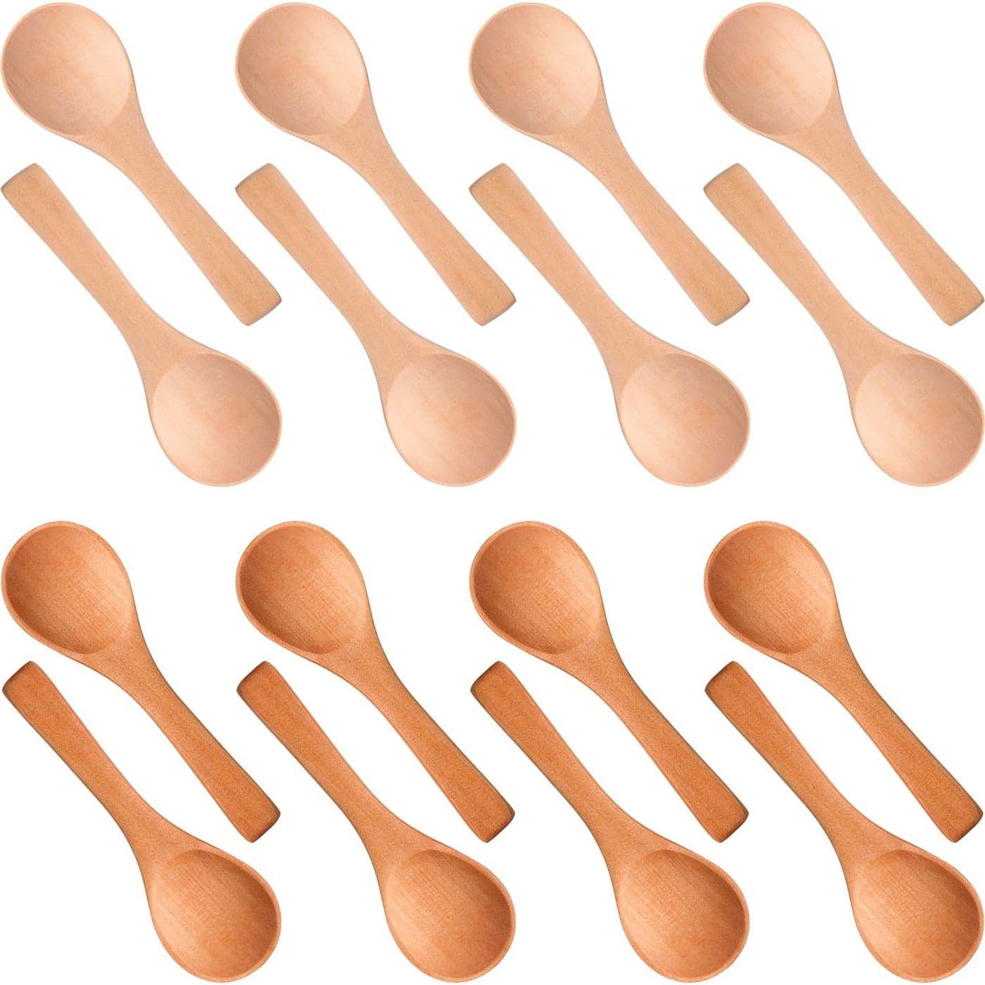 Boao 50 Pcs Small Wooden Spoons 35 L Mini Wood Natural Tiny Spoons Wooden Little Teaspoons for Jars Sugar Creamer Honey Spices Salt Kitchen Supplies Mix Color