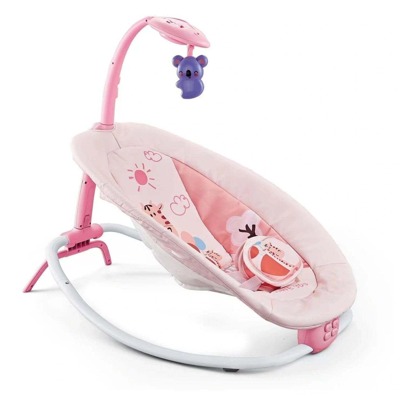 VBM Baby Music Rocking Chair Toddler Rocking Chair for Newborn with Adjustable Seat Portable Baby Care Bouncing Baby Seat Comfort Soothing Belt for Newborn to Toddler Baby Rocker