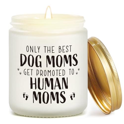 UAREHIBY Best Expecting Mom Gifts, New Mom Gifts for Pregnant Women, Funny Dog Mom Pregnancy Gift, Mothers Day Gifts, Lavender Scented Candle, Brown