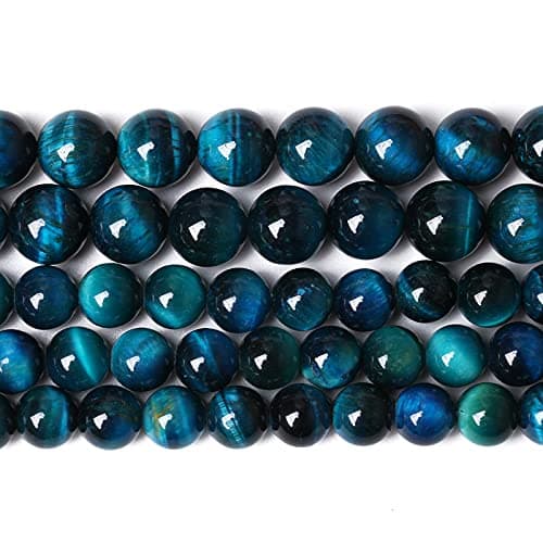 10mm 38pcs Blue Tiger Eye Gemstone Loose Beads Natural Round Stone Beads for Jewelry Making DIY Bracelet Necklace Earrings 1 Strand 15 Blue Tiger Eye 10mm