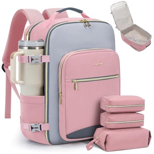 LOVEVOOK 40L Travel Backpack for Women Men Airline Approved Carry On Luggage with 3 Packing Cubes TSA Overnight Bags Waterproof Personal Item Bag Weekender Essentials Backpacks fits 17 Laptop