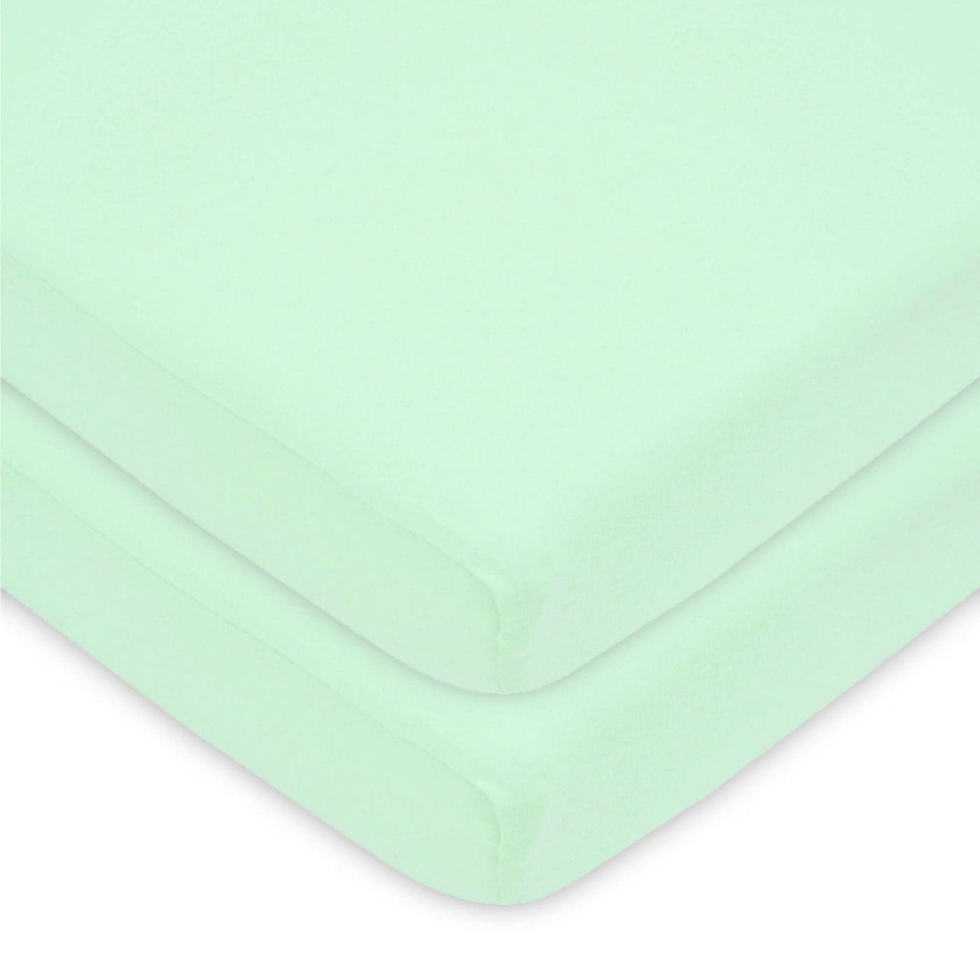 American Baby Company 2 Pack 100 Natural Cotton Fitted Mini Crib Sheets 38 x 24 Soft Breathable Small Nesting Portable Sheets Fits Pack N Play Mattresses Mint for Boys Girls