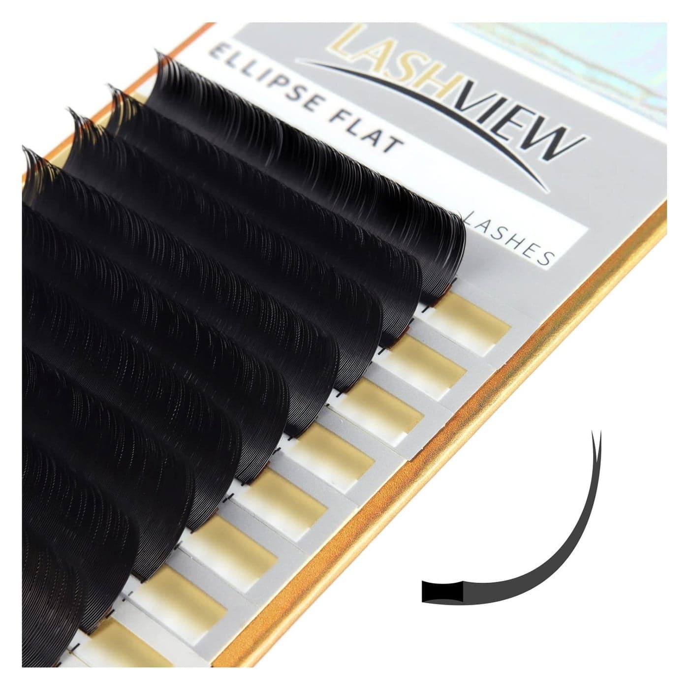 LASHVIEW Eyelash ExtensionEllipse Flat Eyelash ExtensionsIndividual Lashes015mm C Curl 10mmLash ExtensionSemiPermanentExtremely Light SoftProfessional Salon Use