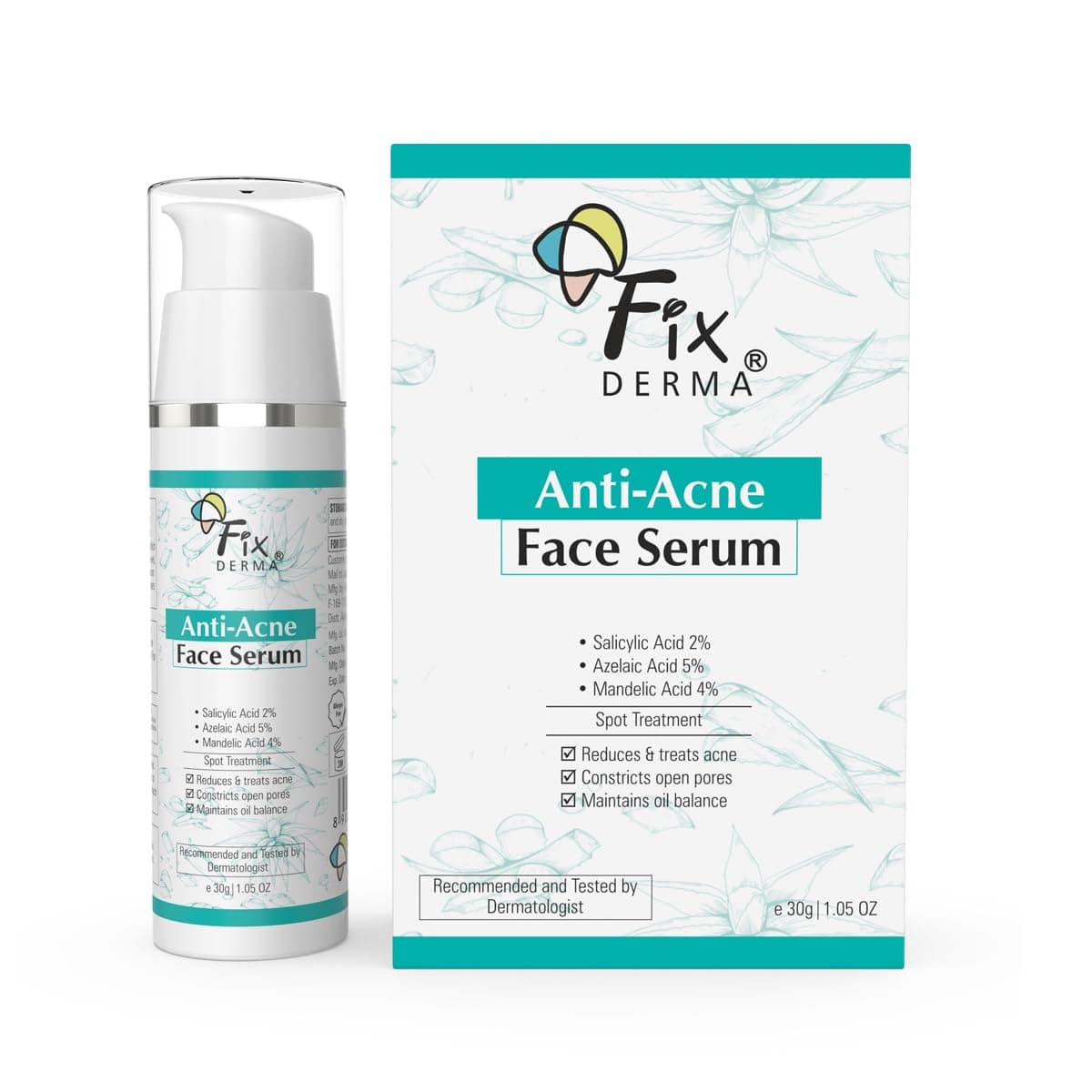 Fixderma 2 Salicylic Acid Serum for Anti Acne Spot Treatment with 5 Azelaic Acid 4 Mandelic Acid Anti Acne Face Serum Face Serum for Men Women Face Serum for Oily Skin 30g