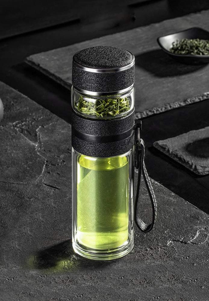 Incrizma Glass Glass Tea Bottle, 450ml, Black