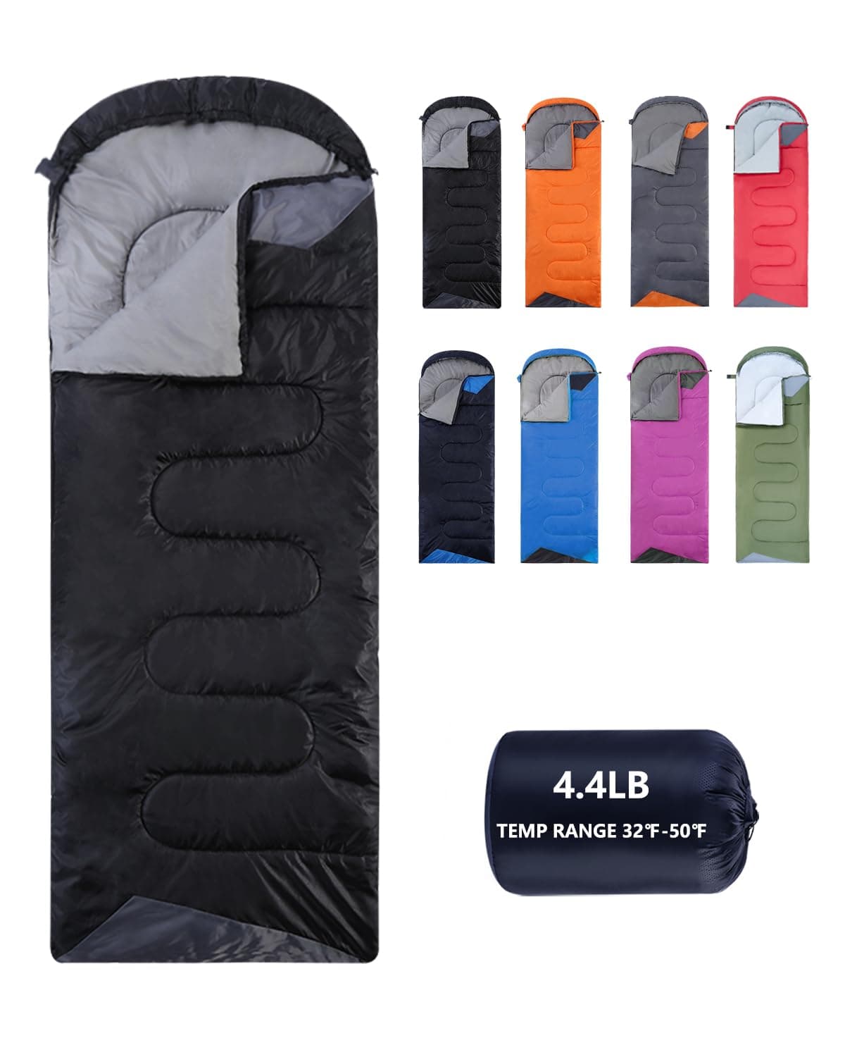 Sleeping Bags for Adults Warm Weather -Backpacking Ultralight Waterproof Sleeping Bag for Boys Girls Youth for Camping Hiking Outdoor Travel Hunting with Compression Sack