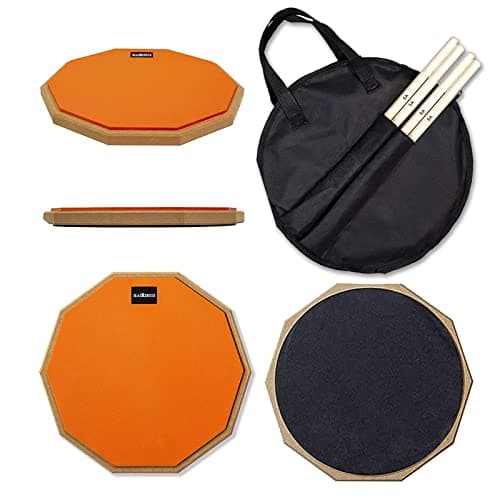 HAIRIESIS Snare Drum Practice Pad,12-Inch Practice Drum Pad,Double Sided Silent Drum Pad and Sticks,Drum Pads Carry Bag