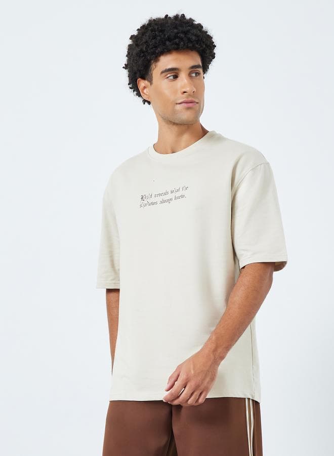 Men Back Tapestry Print Oversized T-Shirt
