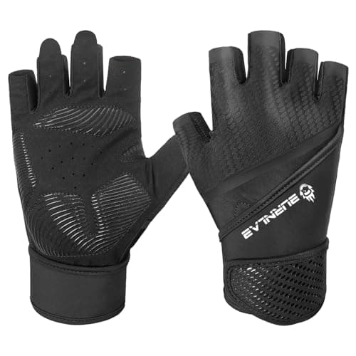 BURNLAB Flex Wirst Support Gym Gloves for Men and Women - Ideal for Weightlifting, Cycling, Crossfit, Offers Good Grip and Soft Padding (Black, L)