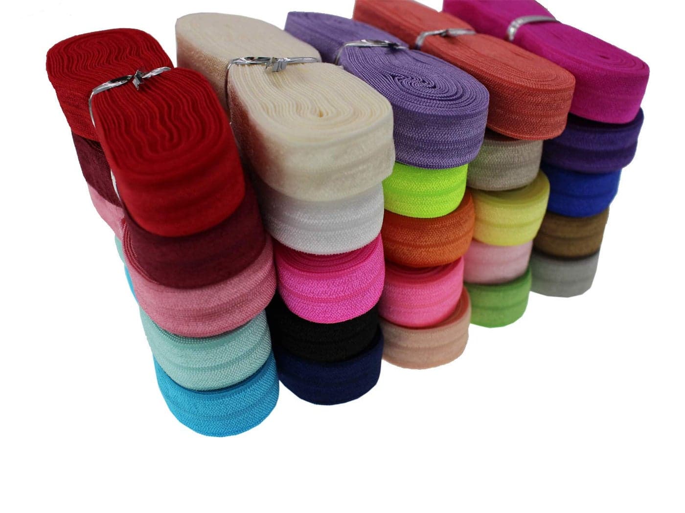 JESEP 58 inch Fold Over Elastic for Headbands 50 Yards 15cm Colorful Solid Flat Fold FOE Elastic Ribbon for SewingUnderwear SwimwearBaby Girl Hair TieDIY Crafts Projects Supplies