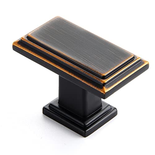 Ravinte Oil Rubbed Bronze Cabinet Knobs 10 Pack Knobs for Cabinets and Drawers Rectangular Kitchen Drawer Pulls