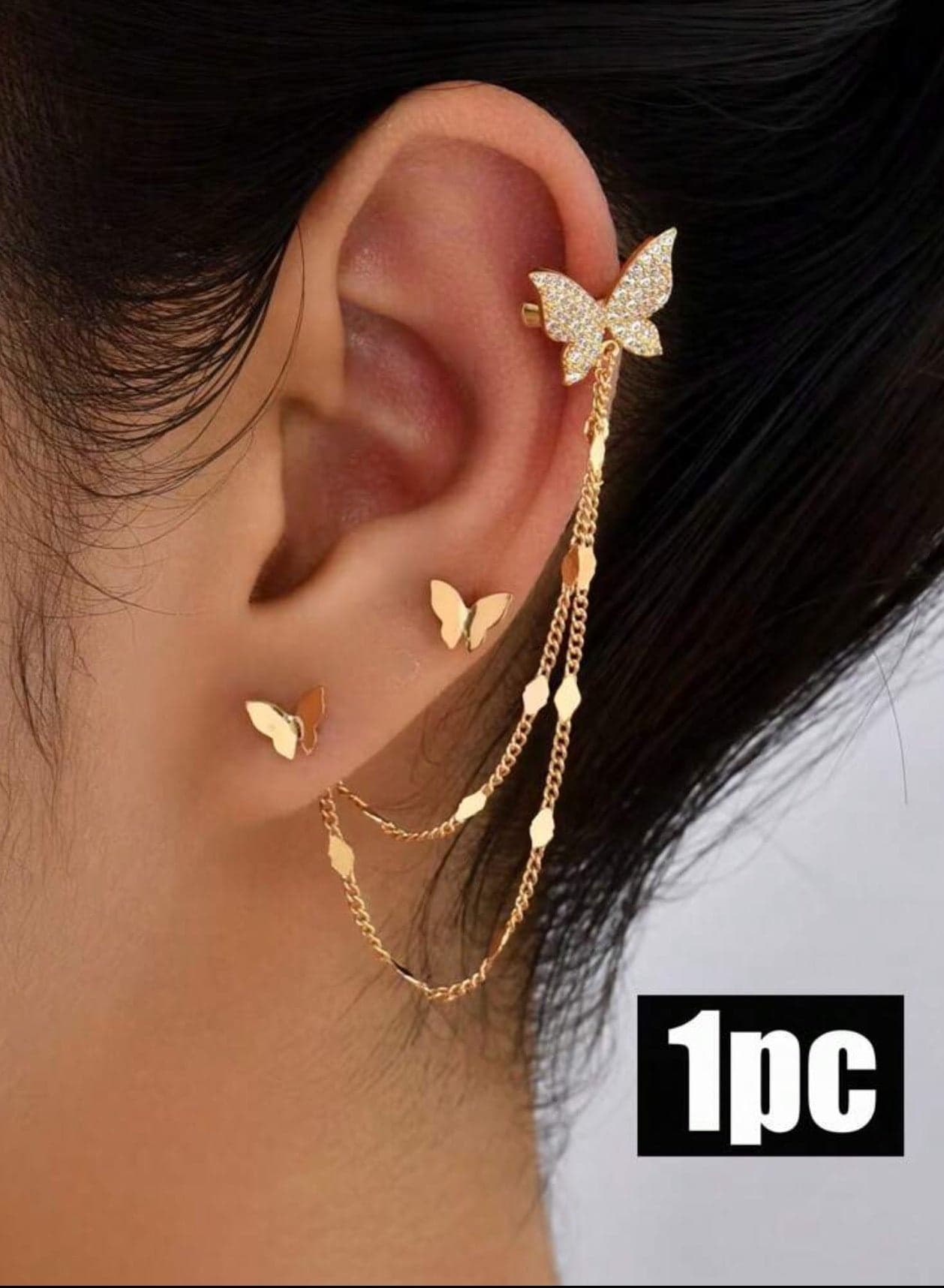 1pc Trendy Gold Plated Earrings For Women
