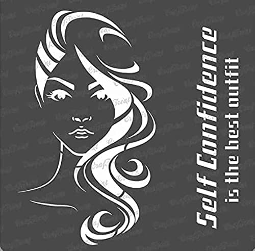 CrafTreat Reusable Woman Stencils for Painting on Wood Canvas Paper Fabric Floor Wall and Tile Confident Woman 6x6 Inches DIY Art and Craft Stencils for Home Decor Women Face Stencil