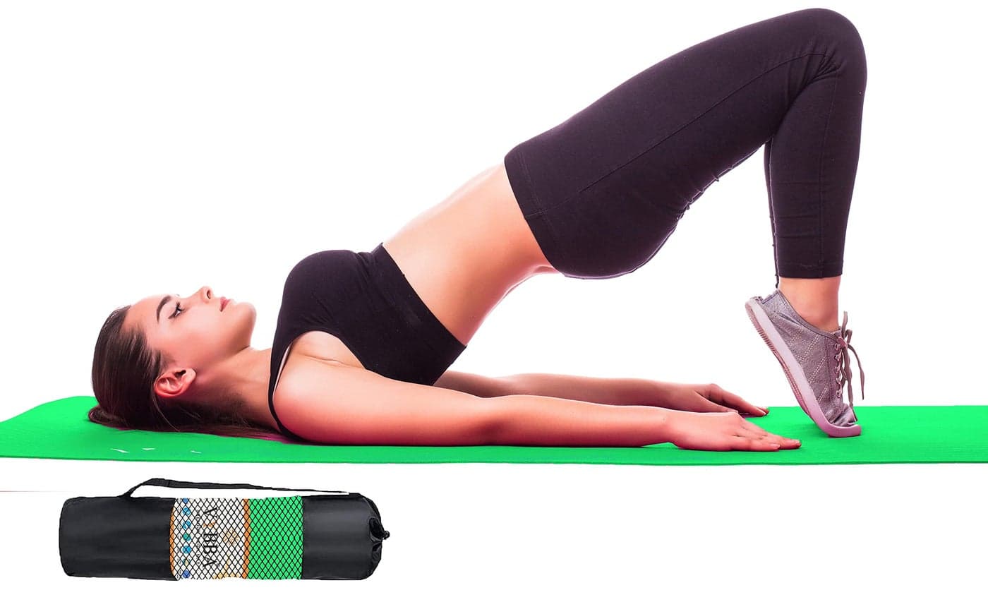 VYBBA 6 MM 100% EVA Yoga Mat with Bag Cover for Gym Workout and Yoga Exercise Odour free Anti-Slip Yoga Mat for Men & Women Fitness Sea Green