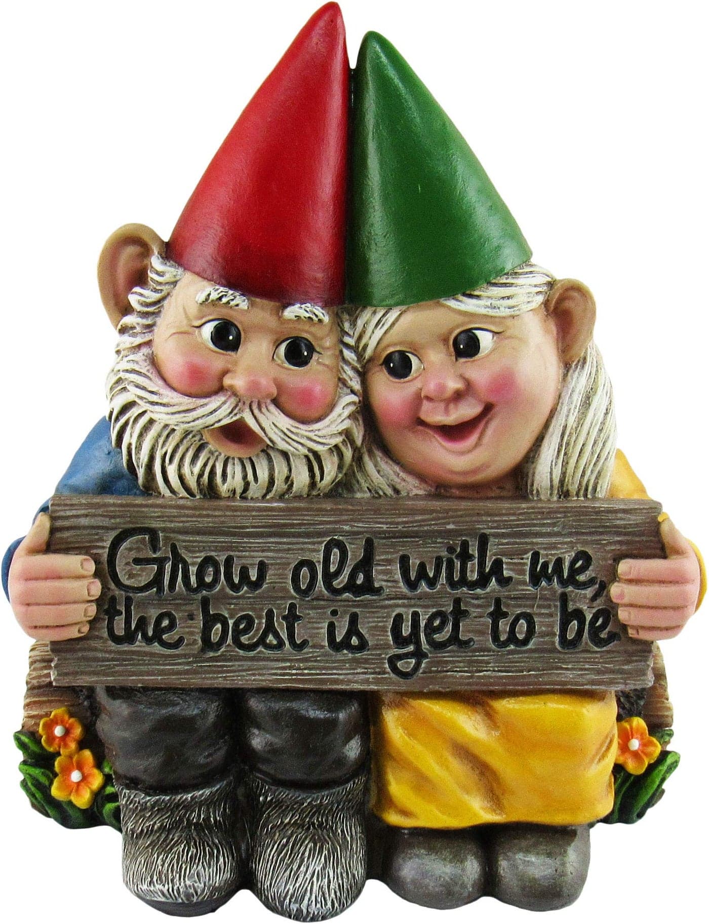 DWK 575 Growing Old Together Garden Gnome Couple in Love Best Friends Collectible Statue for Indoor Outdoor Garden and Home Decor