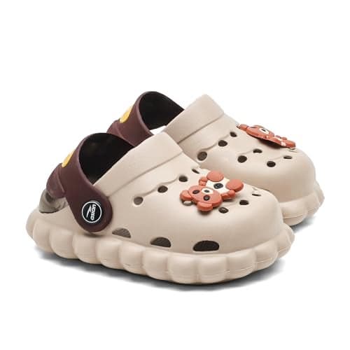 ASIAN Joywalk-01 Clogs for Kids | Ultra Soft & Lightweight Clogs with Comfort, Breathable Design, Adjustable Strap, Cute Cartoon Patch Comfort for Boys & Girls