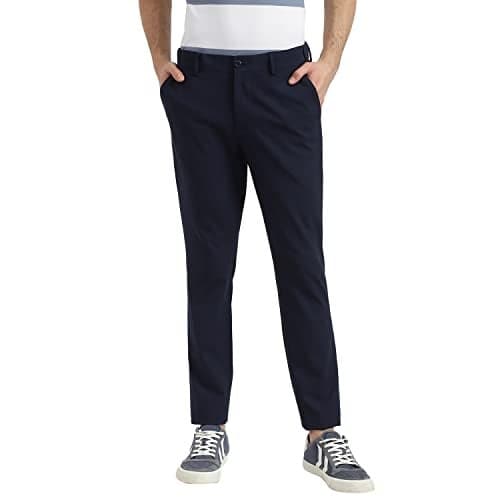 United Colors of Benetton Solid Slim Fit Trousers (Size:34)-01C4BIST1018I10034 Blue