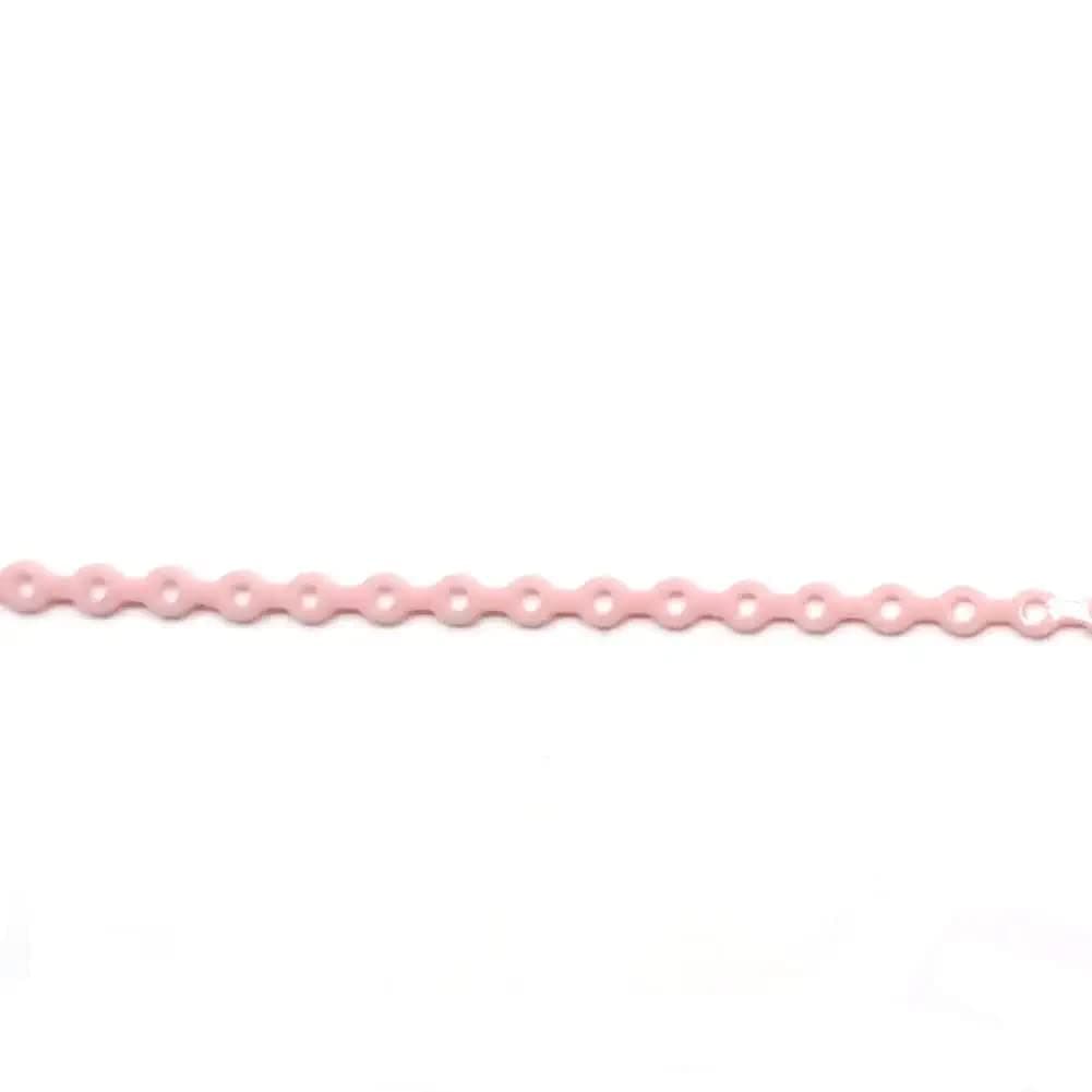 Dental Orthodontic Elastic Rubber Power Chain Braces Bands ShortLongClose for Teeth Braces Closed Pink