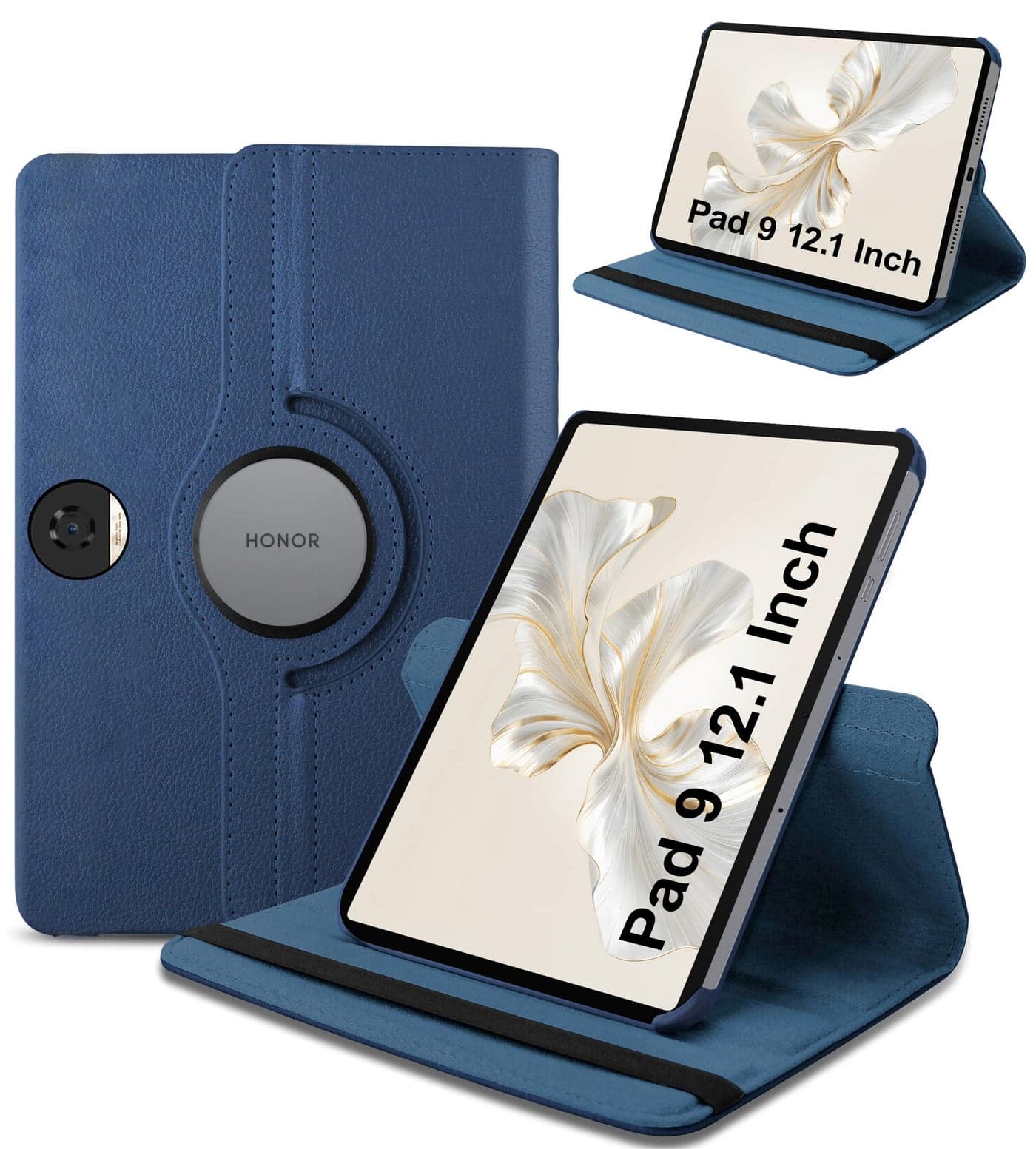 TGK Rotating Cover for Honor Pad 9 12.1 Inch Tablet Leather Flip Case (Dark Blue)