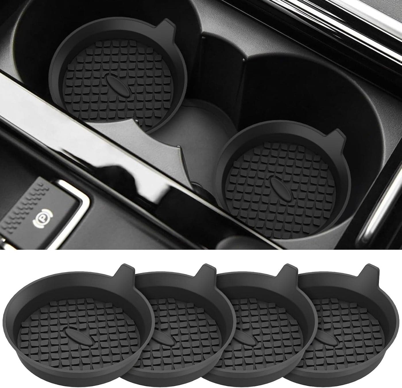 HSR Car Accessories Car Cup Holders, Silicone Universal Vehicle Non-Slip Cup Holders (4)