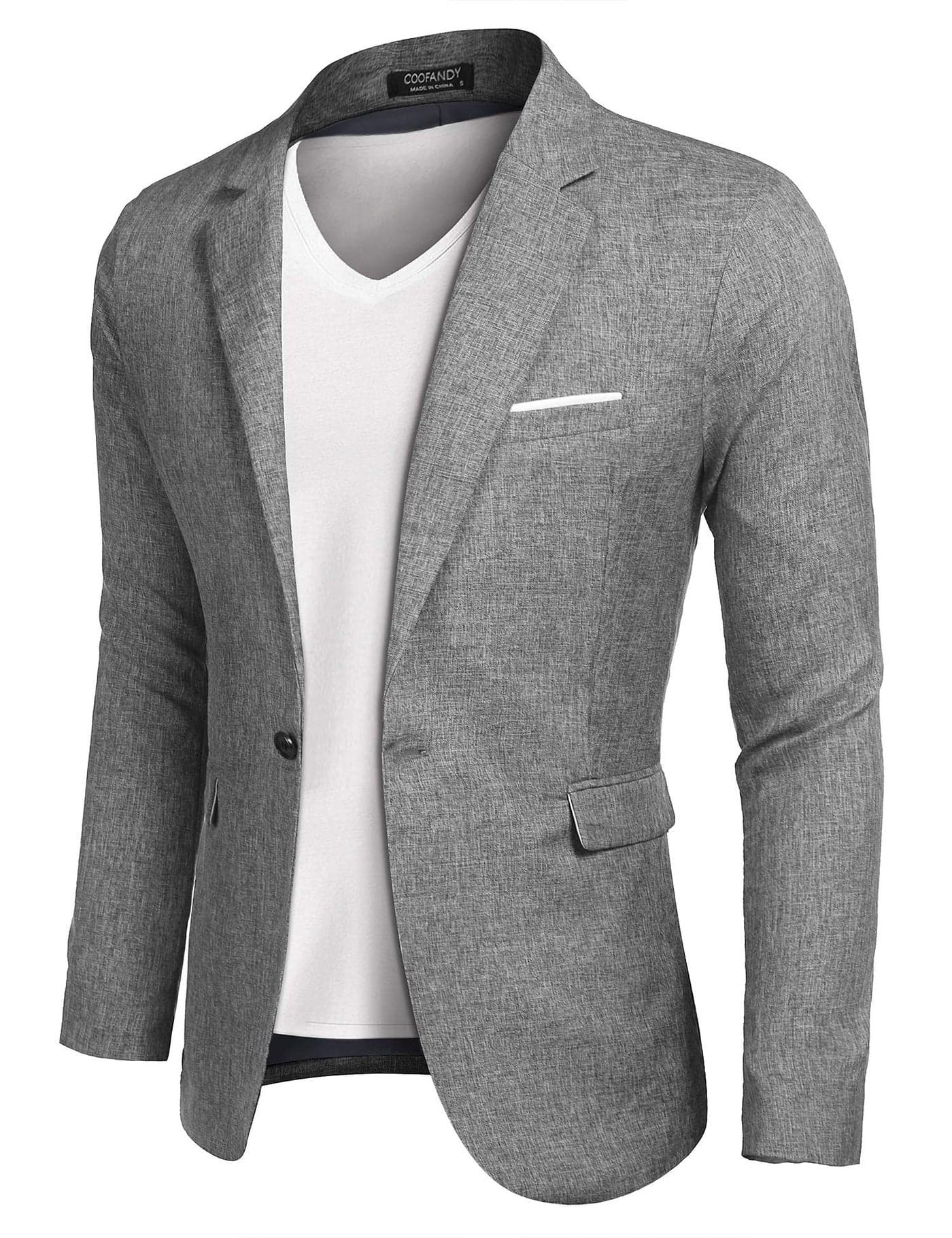 COOFANDY Men Suit Jacket Linen Slim Fit Sport Coat Business Fashion Daily Blazer
