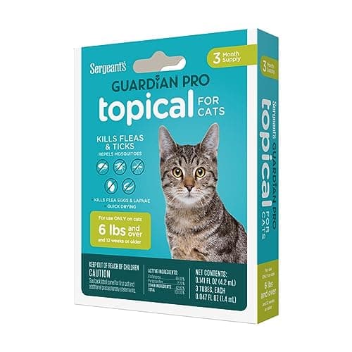 Sergeants Guardian Pro Flea Tick Squeeze On Topical Cats 6lbs and Over 3 Count