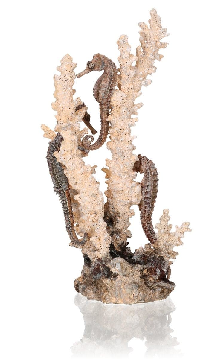 biOrb Medium Seahorse Sculpture Ceramic Resin Centerpiece for Freshwater and Marine Aquariums BeigeTan