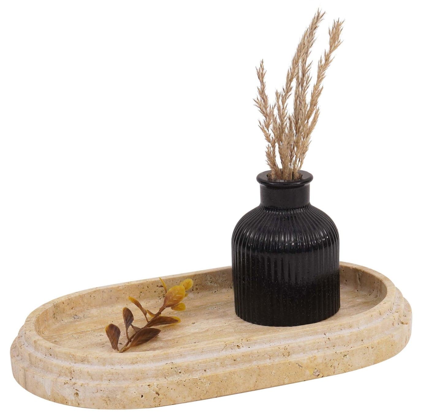 SPESHSTONES Marble Vanity Tray 975 Inch Handmade Travertine Decorative Trays for Bathroom Decor and Countertop Accessories Perfume Candles and Jewelry Tray for Vanity Organizers