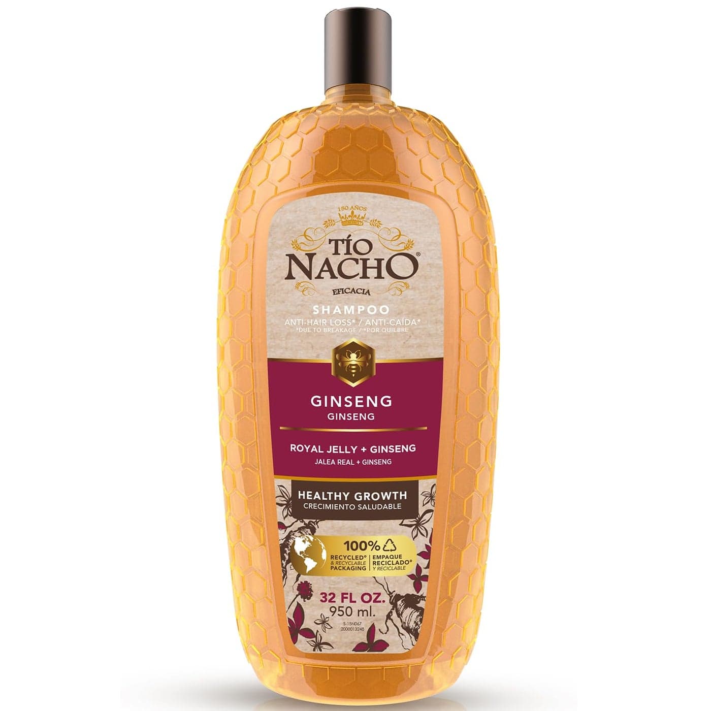 To Nacho Ginseng Shampoo with Royal Jelly Revitalizing Shampoo for Healthy Strong Hair Nourishment and Hair Care 32 fl oz