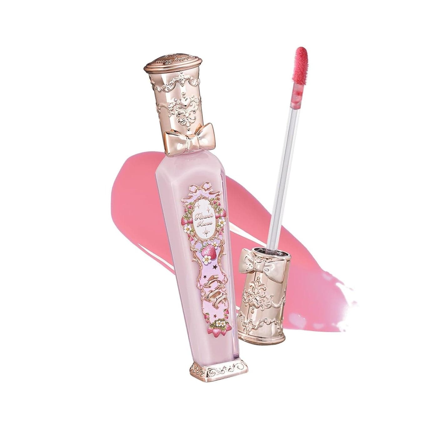 Flower Knows Violet Strawberry Rococo Glowy Lip GlossMoisturizing Tinted Lip OilHydrating Lip Makeup for GirlsWomenVegan CrueltyFree012 Fl Oz1 Count G01 Strawberry Macaron