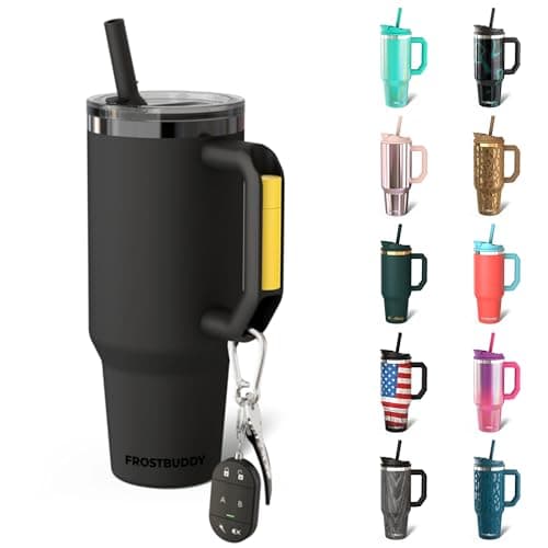 Frost Buddy Thicc Buddy - 30 oz Stainless Steel Vacuum Insulated Tumbler with Lid and Straw for Water - Travel Mug Cupholder Friendly - Gifts for Women Men Him Her (Dark Night)