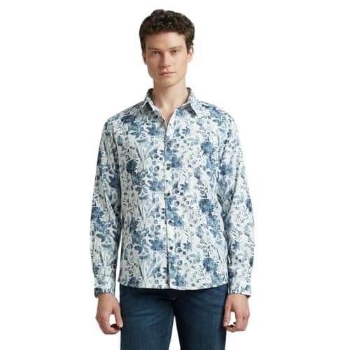 Blue Printed Full Sleeved Shirt