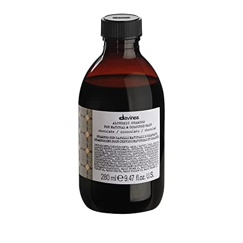 Davines Alchemic Shampoo Chocolate Color Enhancing Cleanser for Dark Brown Black Hair Intensifies Natural or Cosmetic Brunette Tones with Direct Pigments 947 Fl Oz
