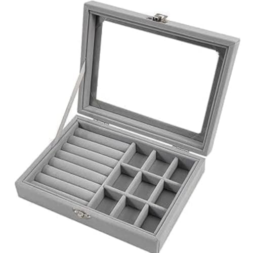 Sprqcart Jewelry Organizer Jewelry Box, Storage Case for Earrings, Rings, Necklaces, Pendants | Portable Travel Design with Mirror Multiple Compartments Soft Interior for Women Girls Teenagers (Black)