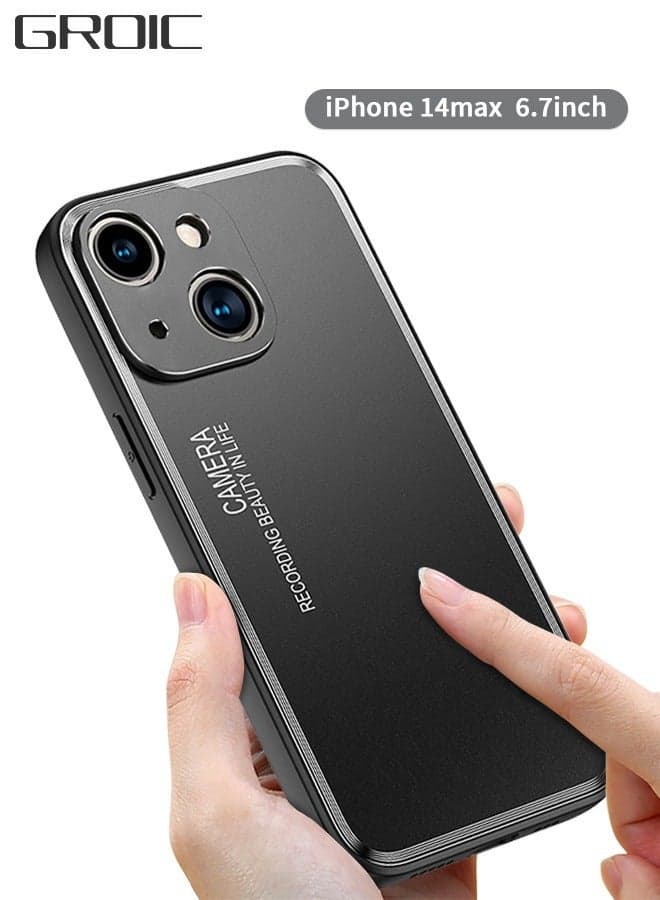 IPhone 14 Max Case 6.7 Inch, Stainless Steel Protective Cover, Durable, Anti-Slip, Anti-Fingerprint, Shockproof Protector Cover