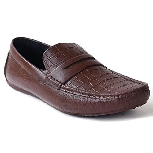 AJANTA Mens Brown Loafers