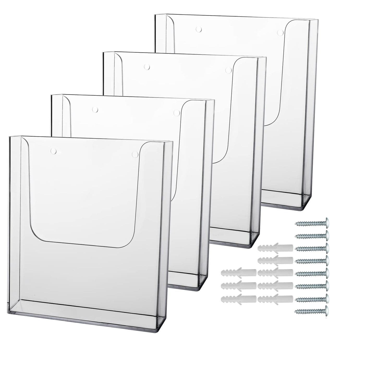 zavekia Acrylic Brochure Holder 4 Packs 8 x 115 Inches Brochure Holder Wall Mount Flyer Holder Clear Literature Holders Magazine HolderMail Holder For Wall 8 x 115 in 4 pack