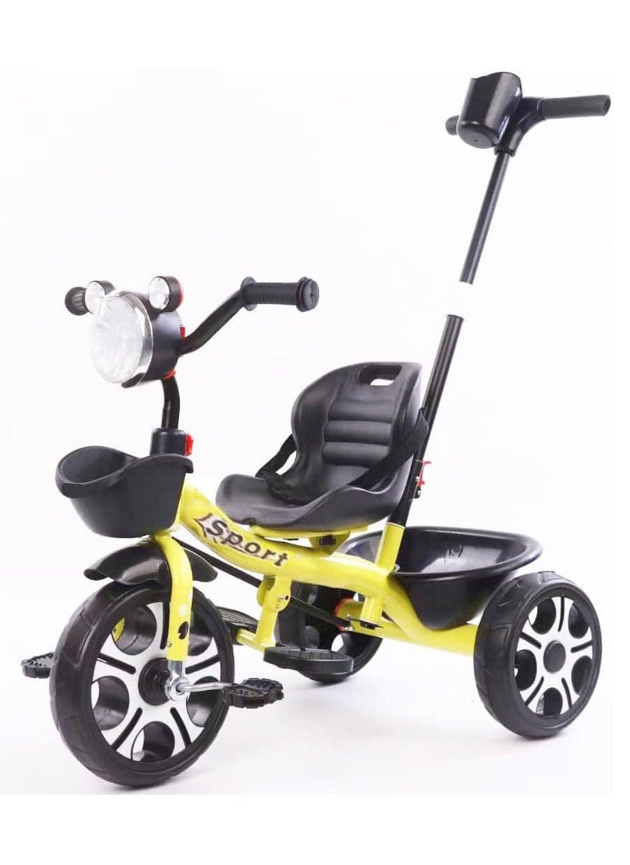 Lovely Baby Tricycle with Removable Pushing Handle Bar LB 2269 - Yellow