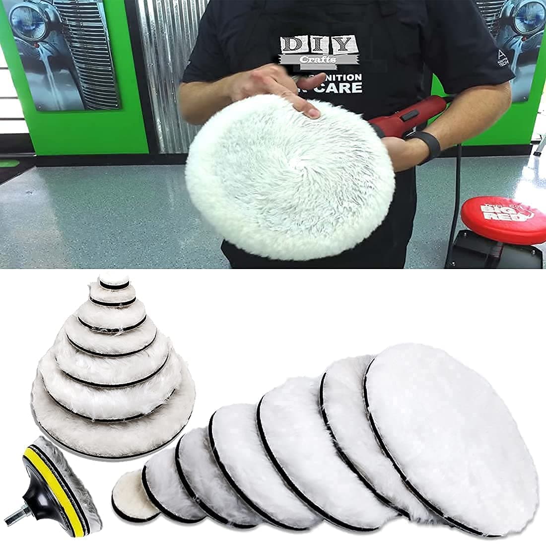 DIY Crafts 10 Pcs, 2"inch Fur Felt Pad Only, Fur Felt Pad Only Wool For Drill Thread Sucker Wool Cleaning Polishing Sponge Buffing Universal Nut M10/14 With F(10 Pcs, 2"inch Fur Felt Pad Only)
