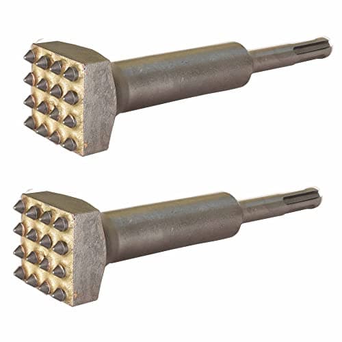 ACTINTOOL 5 5/8 in. x 1 1/4 in. 16 Tips Concrete Repair Patch Prepare SDS Plus Chisel, 1 1/4 Inch Square Head SDS Plus Bush Hammer Drill Bit for Rotary Hammer (Pack of 2)