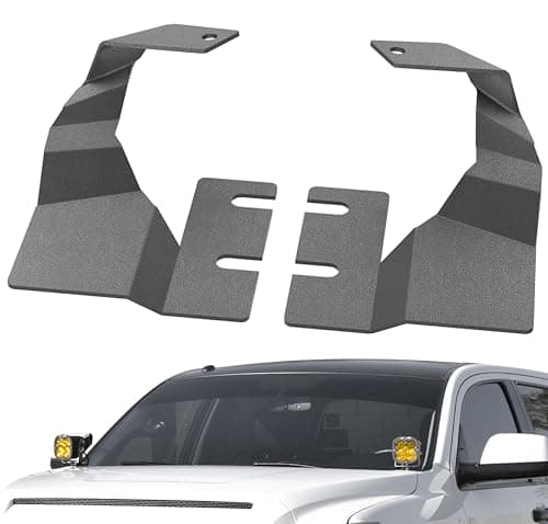 YZONA Ditch Light Brackets Hood Hinges Mount Lighting Bracket Kit Compatible with Toyota Tundra 2014 2015 2016 2017 2018 2019 2020 2021 for Auxiliary Off Road LED Work Pod Light (2PCS, Black)