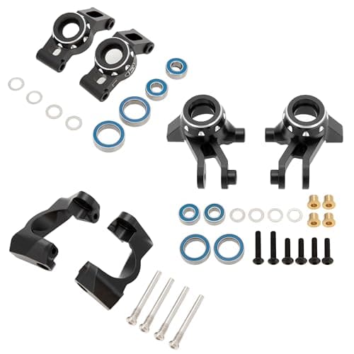 MEUS Racing Aluminum Steering Knuckles CHub Stub Axle Carrier Kit for Traxxas 116 Mini Maxx Upgrade Parts 1073610752 Black