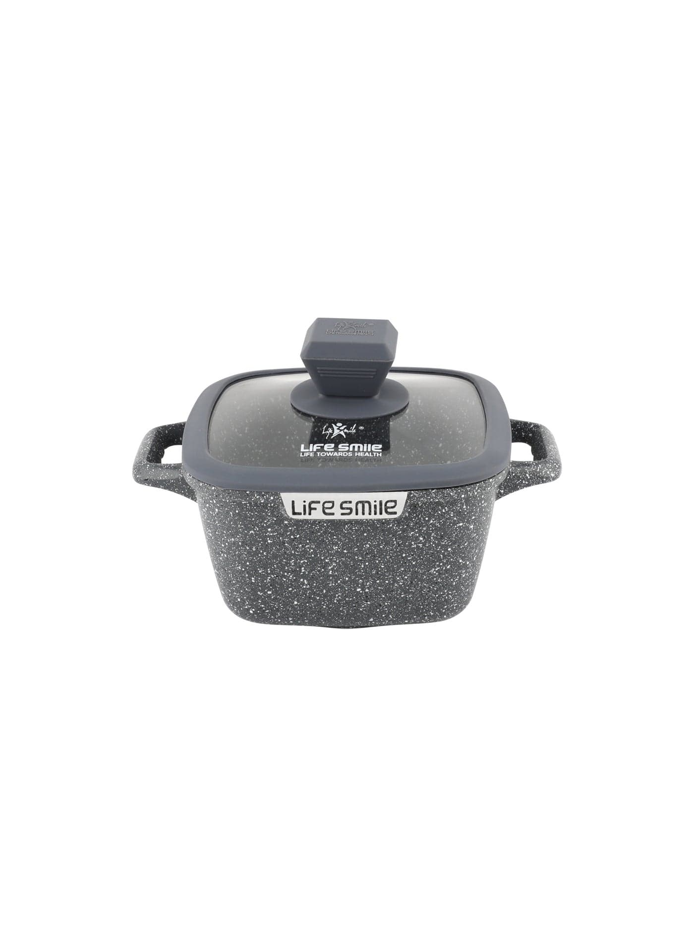 Life Smile Granite Nonstick 16cm(1.6L) Soup Pot with Lids– Induction Compatible Aluminum Pots, PFOA-Free, Scratch Resistant